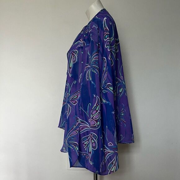 Bob Mackie Butterfly waterfall Top - Picture 3 of 8